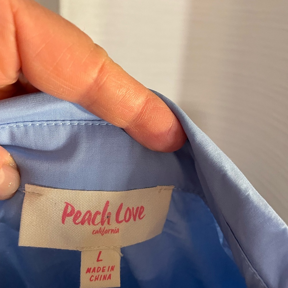 PEACH LOVE SEQUIN FOOTBALL PATCH BABYDOLL DRESS LIGHT BLUE - Picture 7 of 9